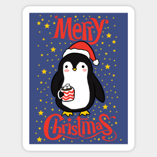 Merry Christmas Cute christmas penguin illustration Sticker